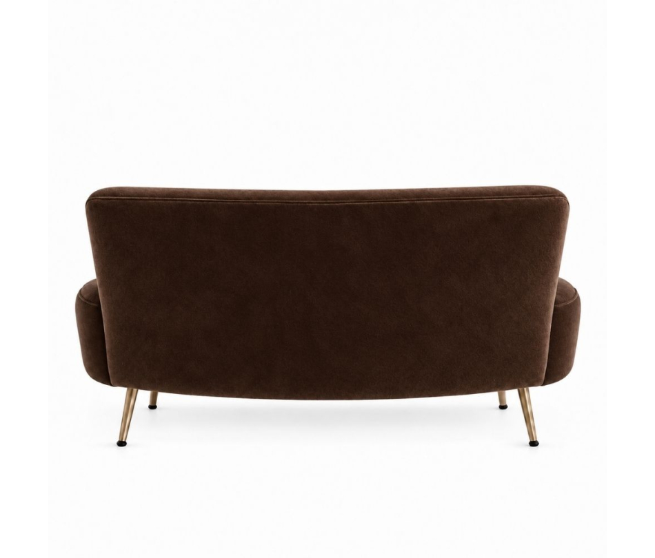 Sofa Cong Flow - Nhung Nâu Chocolate