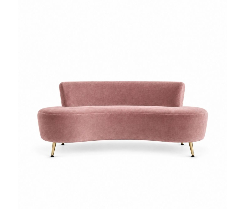 Sofa Cong Flow - Nhung Hồng Dusty