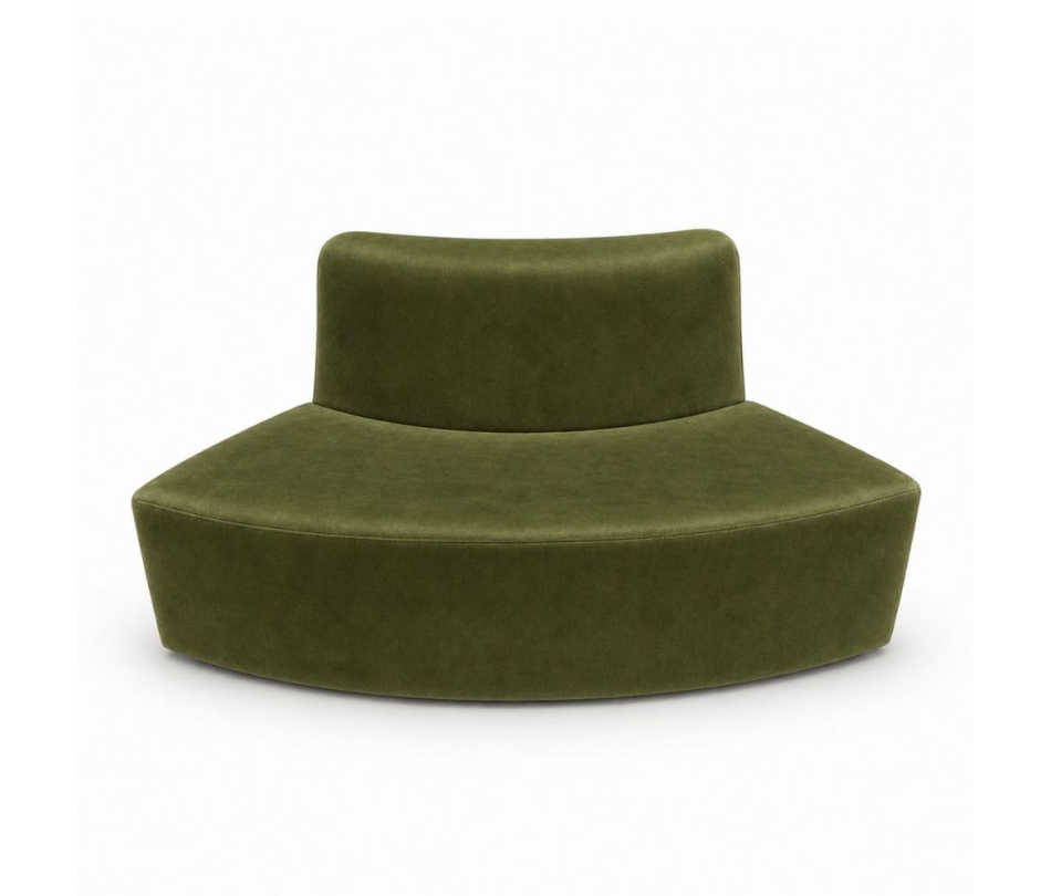 Sofa Module Lưng Nhỏ - Nhung Xanh Olive