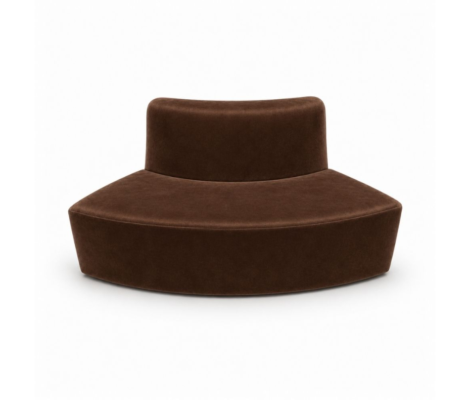 Sofa Module Lưng Nhỏ - Nhung Nâu Chocolate