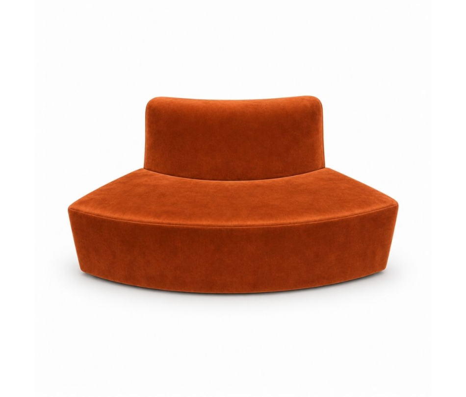 Sofa Module Lưng Nhỏ - Nhung Cam Đất