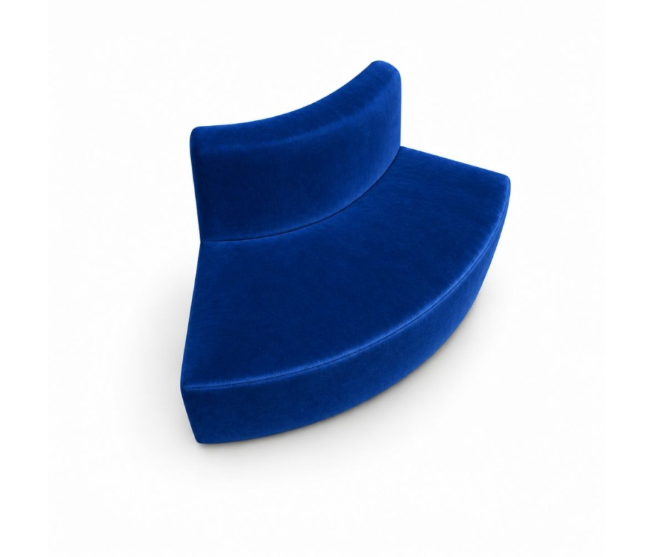 Sofa Module Lưng Nhỏ - Nhung Xanh Cobalt