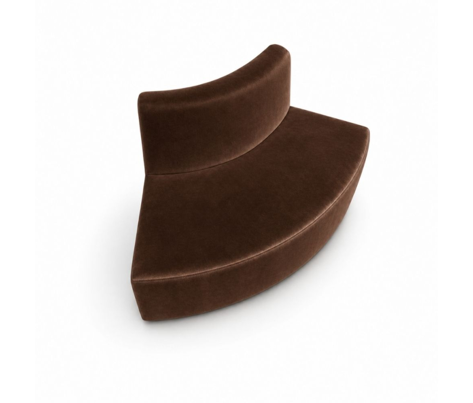 Sofa Module Lưng Nhỏ - Nhung Nâu Chocolate