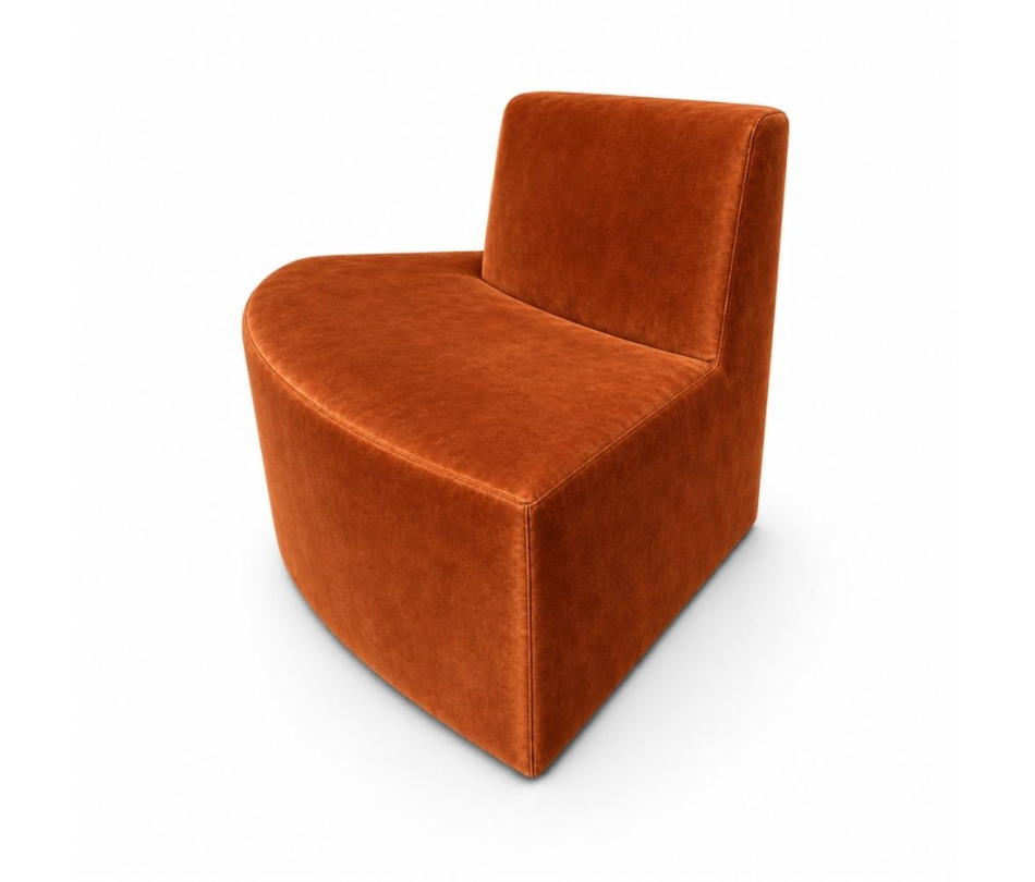 Sofa Module Lưng Nhỏ - Nhung Cam Đất