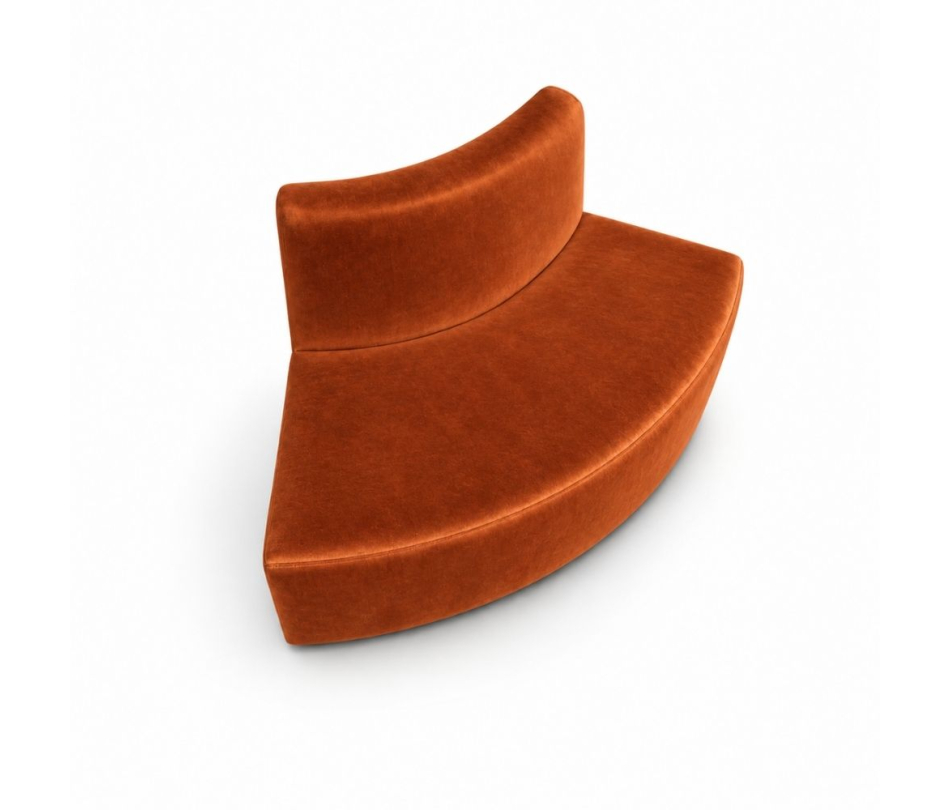 Sofa Module Lưng Nhỏ - Nhung Cam Đất