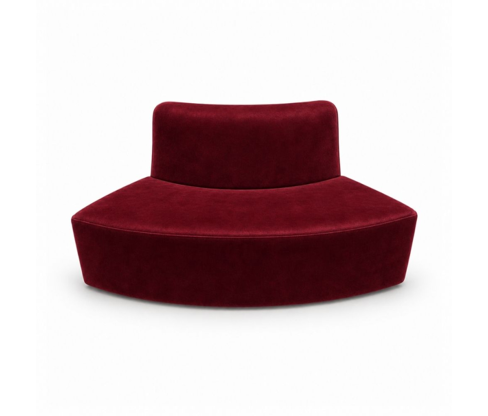 Sofa Module Lưng Nhỏ - Nhung Đỏ Burgundy