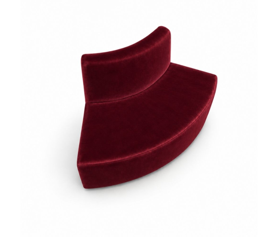 Sofa Module Lưng Nhỏ - Nhung Đỏ Burgundy