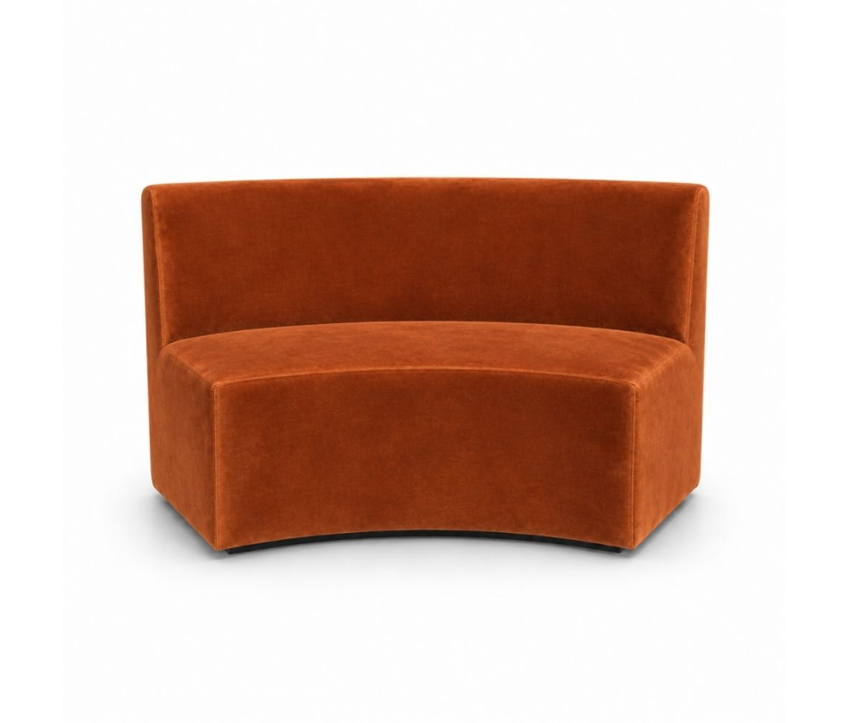 Sofa Module Lưng Lớn - Nhung Cam Đất
