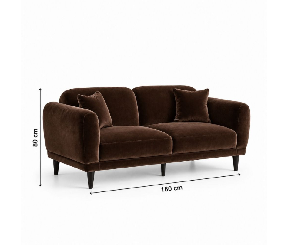 Sofa Đôi Lounge - Nhung Nâu Chocolate