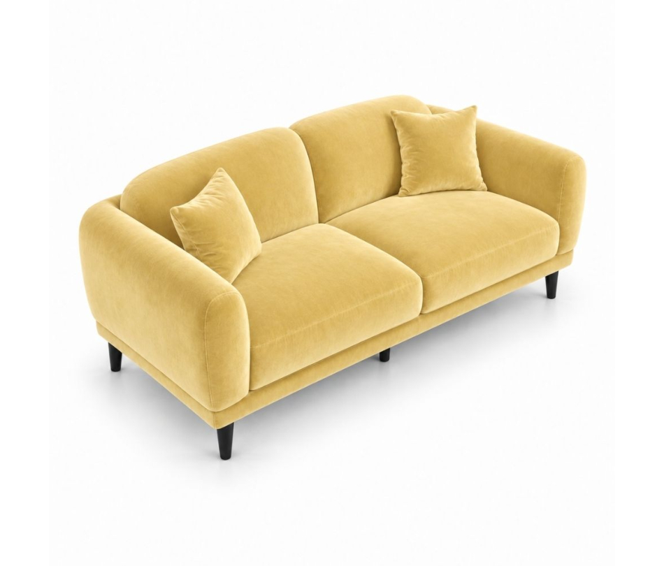 Sofa Đôi Lounge - Nhung Vàng Bơ
