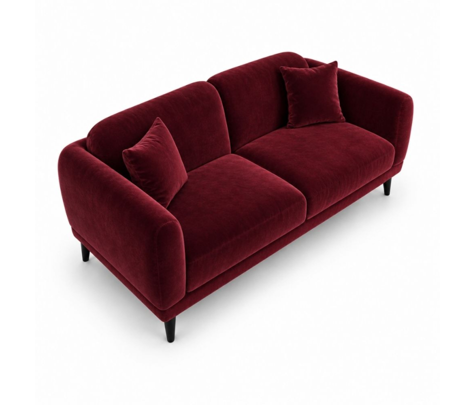 Sofa Đôi Lounge - Nhung Đỏ Burgundy