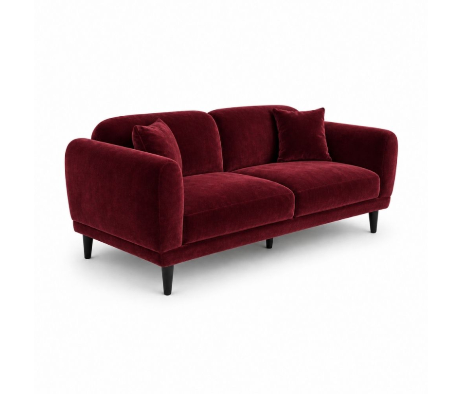 Sofa Đôi Lounge - Nhung Đỏ Burgundy