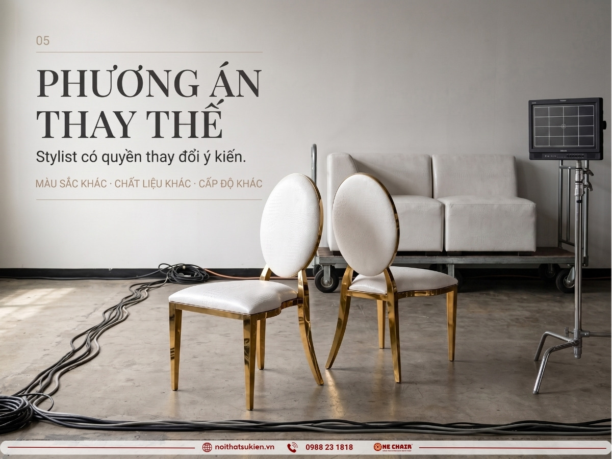 Kho tại chỗ với các phương án thay thế mang dư để stylist chọn ngay tại set quay