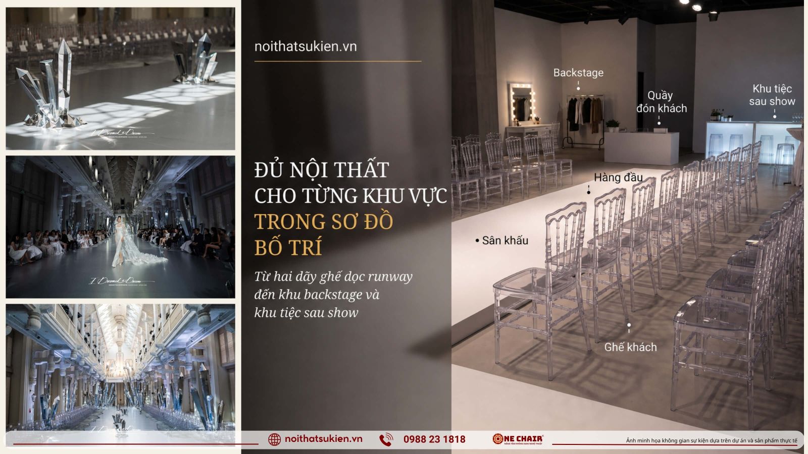 Cac khu vuc noi that fashion show tu san dien den hau truong va khu tiec sau show