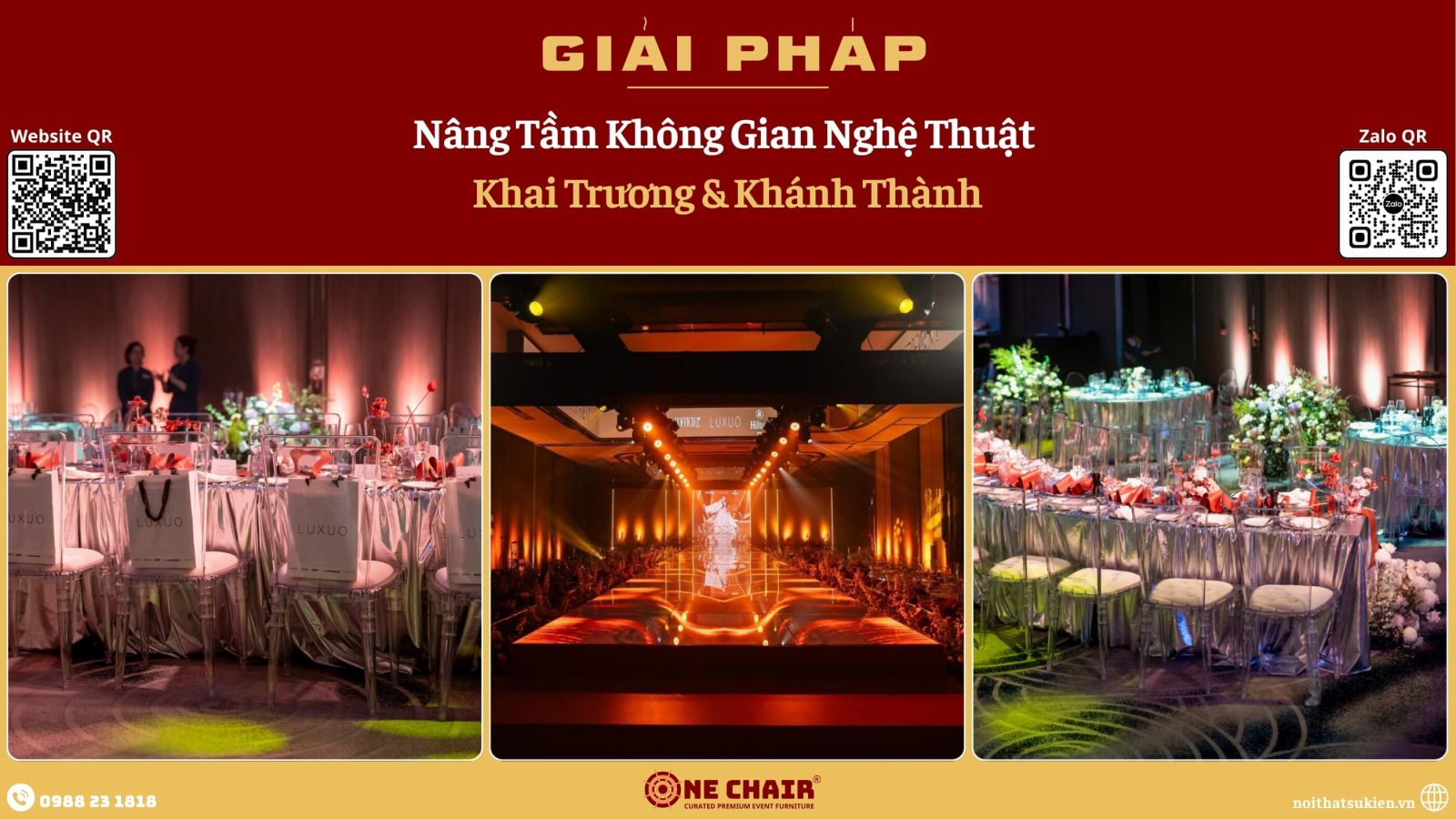 Fashion show do ONE CHAIR setup nội thất sự kiện hai bên sàn diễn