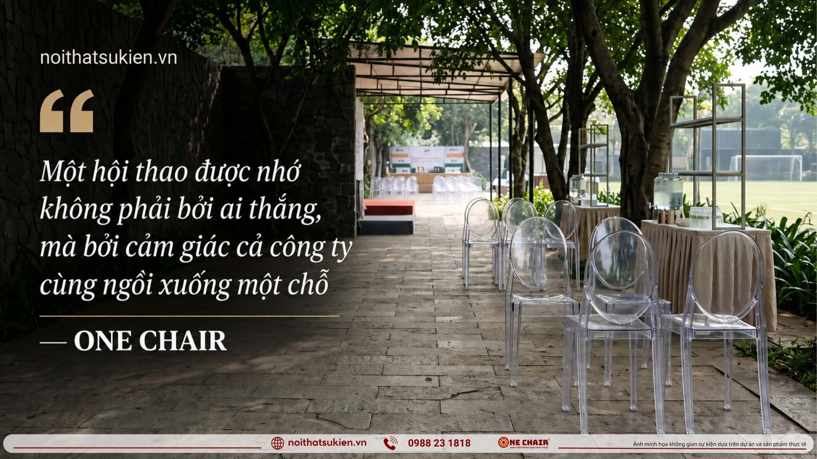 Khu doi thi dau khu co vu phong ban va khu trao giai trong hoi thao doanh nghiep