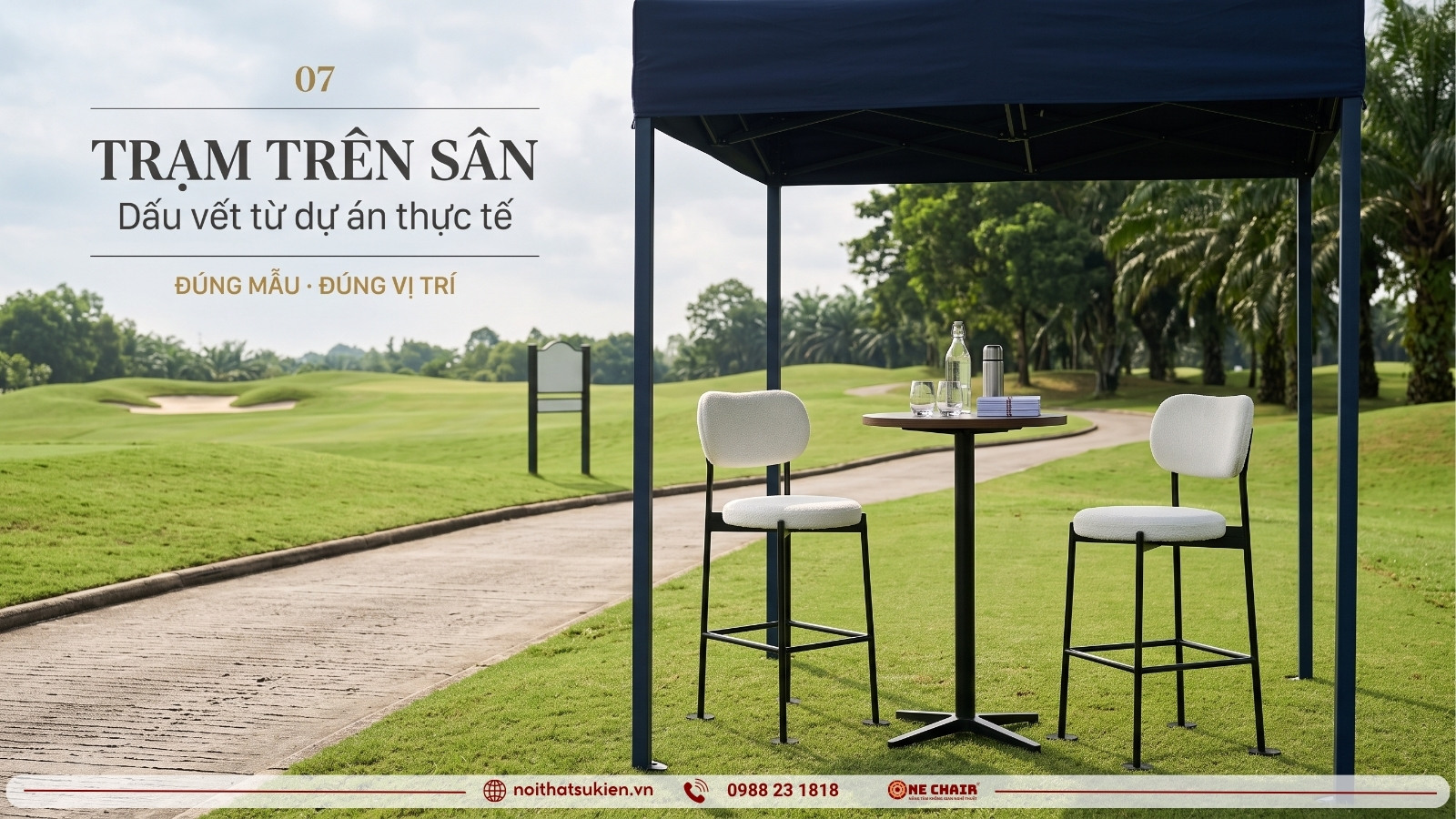 Giải golf doanh nghiệp do ONE CHAIR setup nội thất sự kiện trên sân