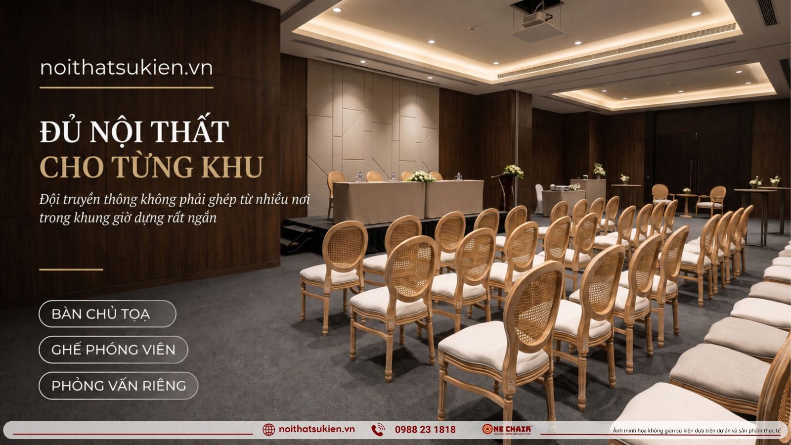 Cac khu vuc noi that hop bao tu ban chu toa den khu phong van va tiec nhe