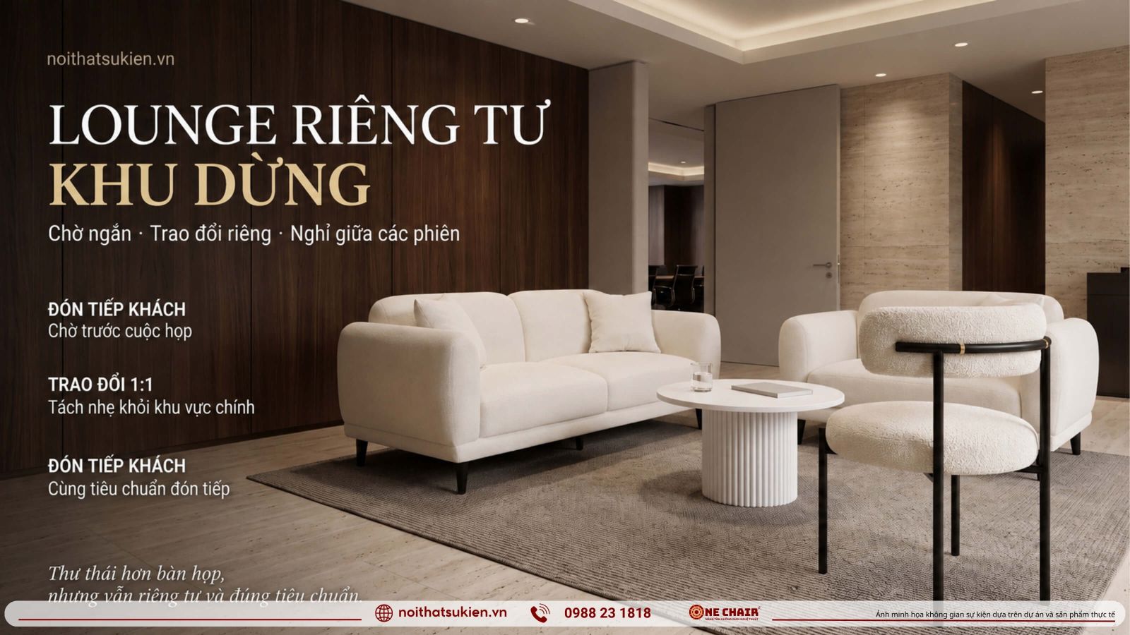 Cac khu vuc noi that private corporate event tu ban chinh den lounge va tiec kin