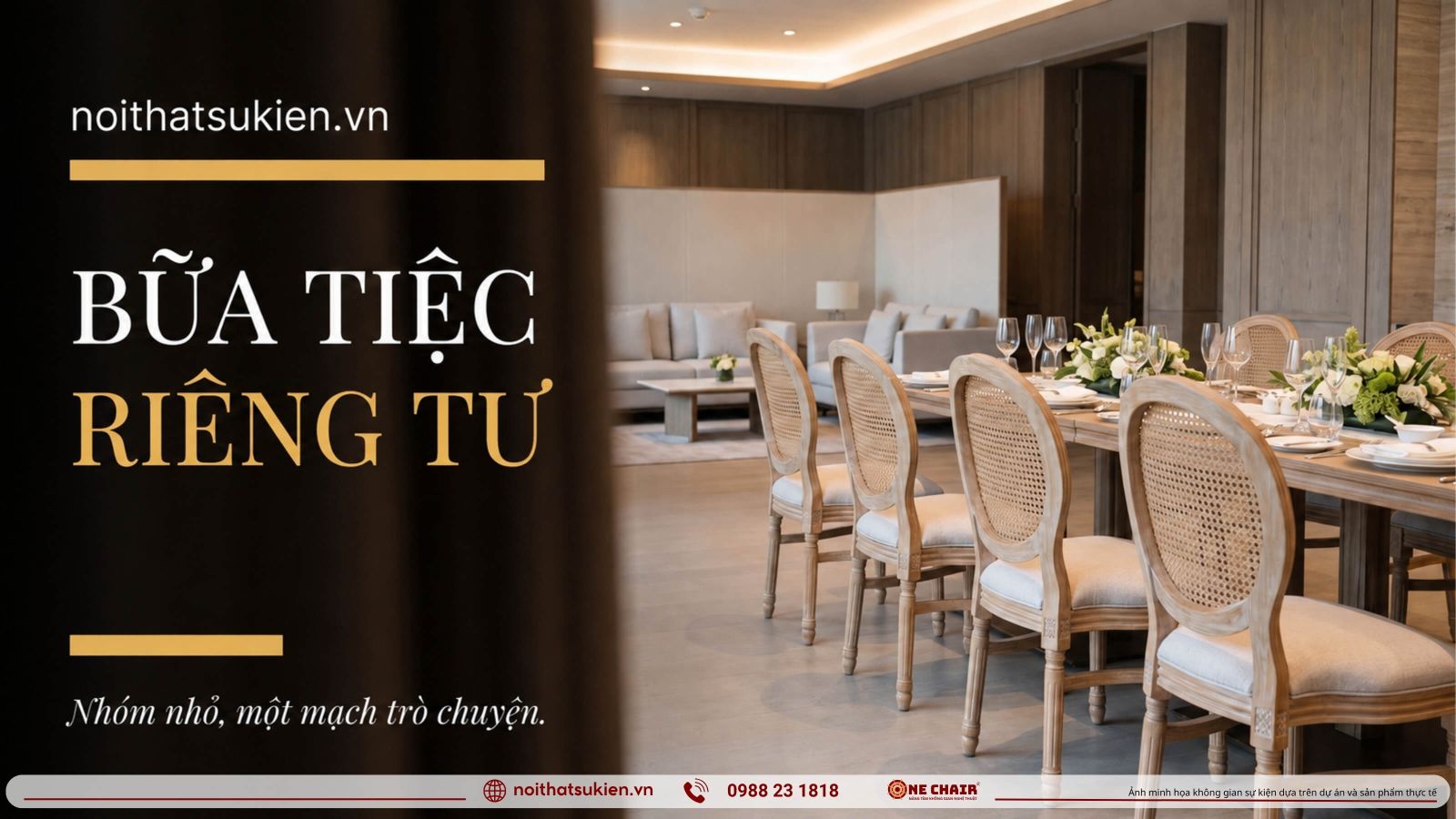 Khong gian tiec rieng tu khach hang VIP ban dai private dining va khu lounge kin