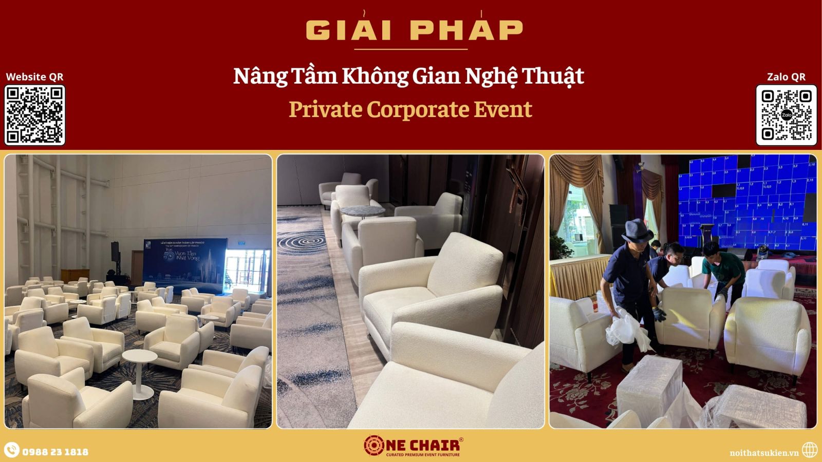 Khu lounge riêng với sofa module chia cụm trong buổi tiếp đối tác