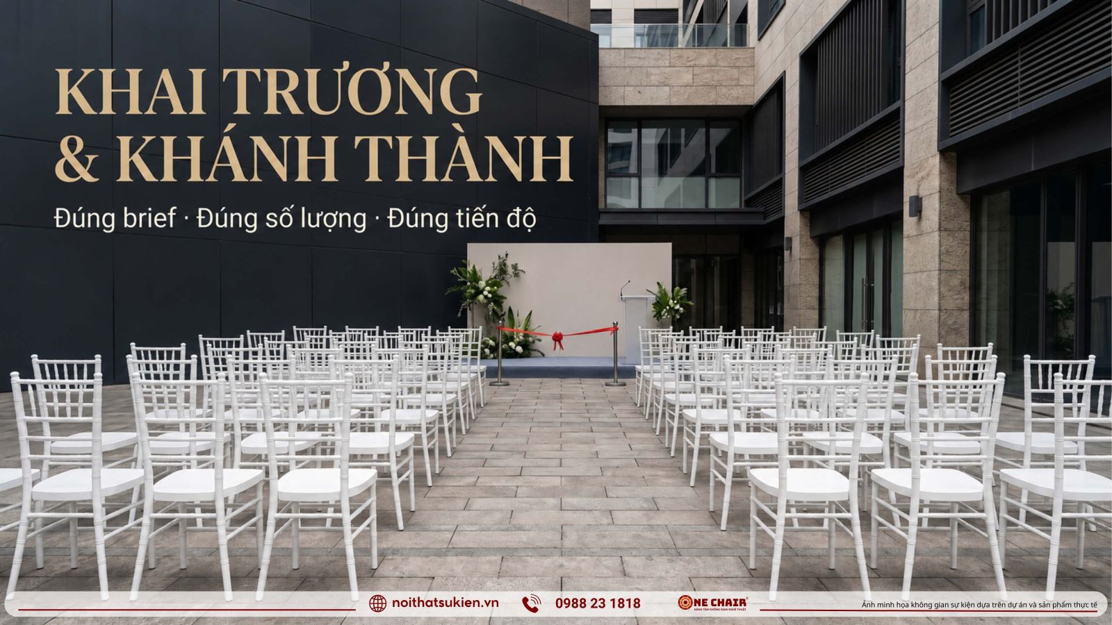 Khong gian le khai truong khanh thanh san khau cat bang hang ghe khach moi va khu vip