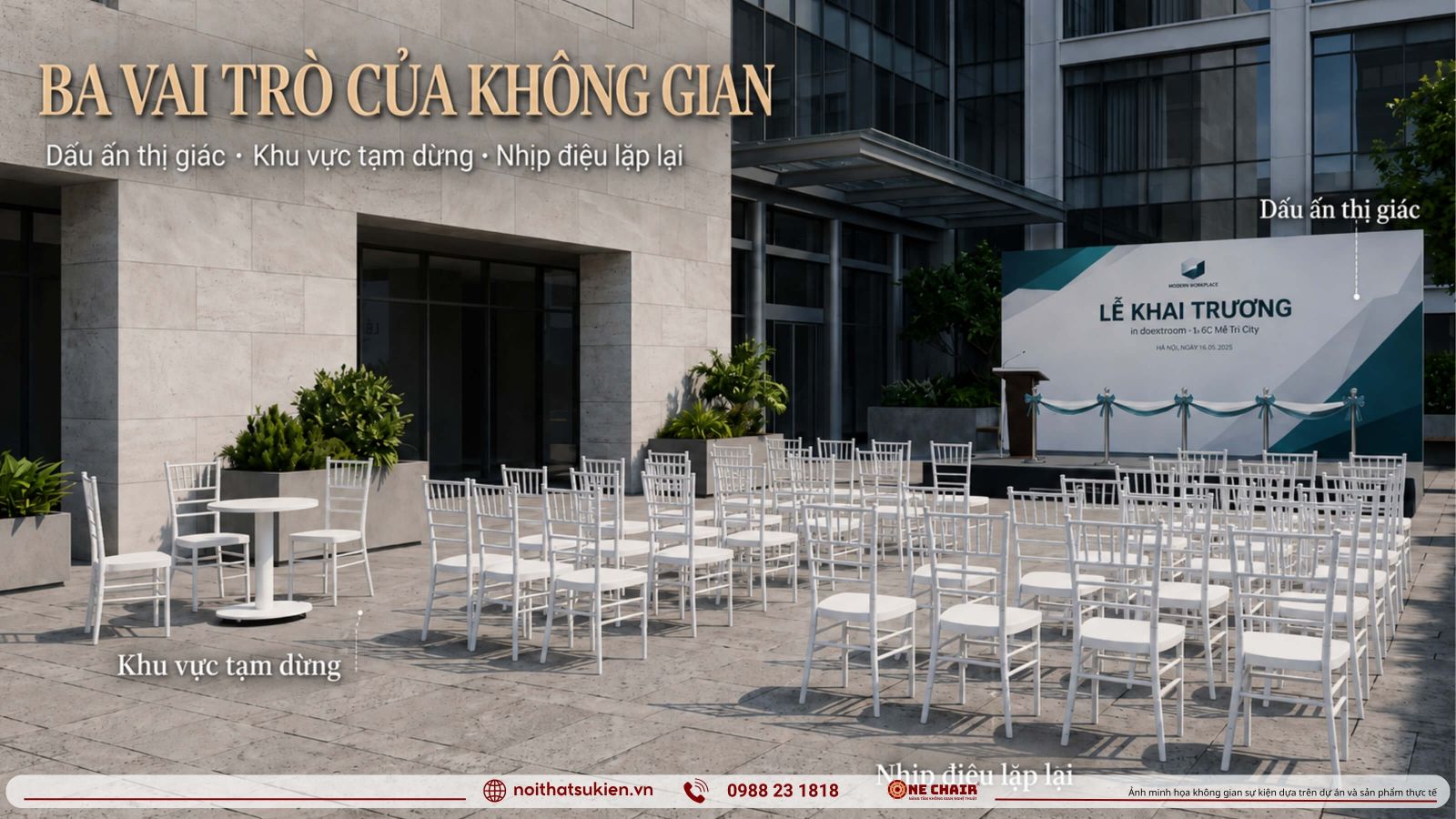 San khau khu cat bang hang ghe khach moi va khu vip le khai truong khanh thanh