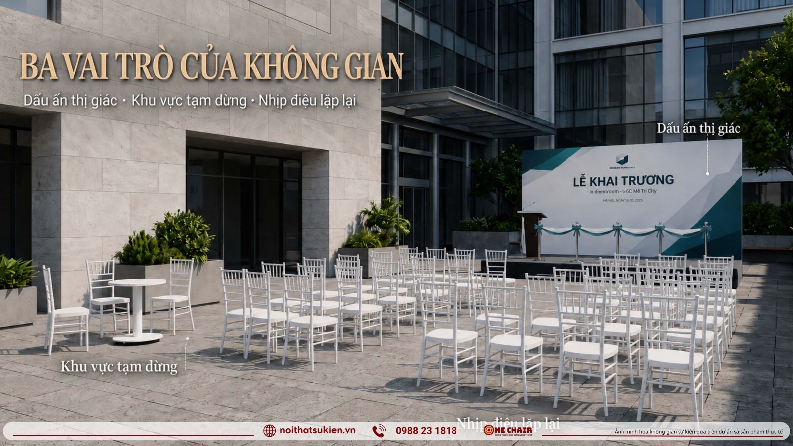 Mot buoi le khai truong khanh thanh da dung noi that theo vai tro khong gian