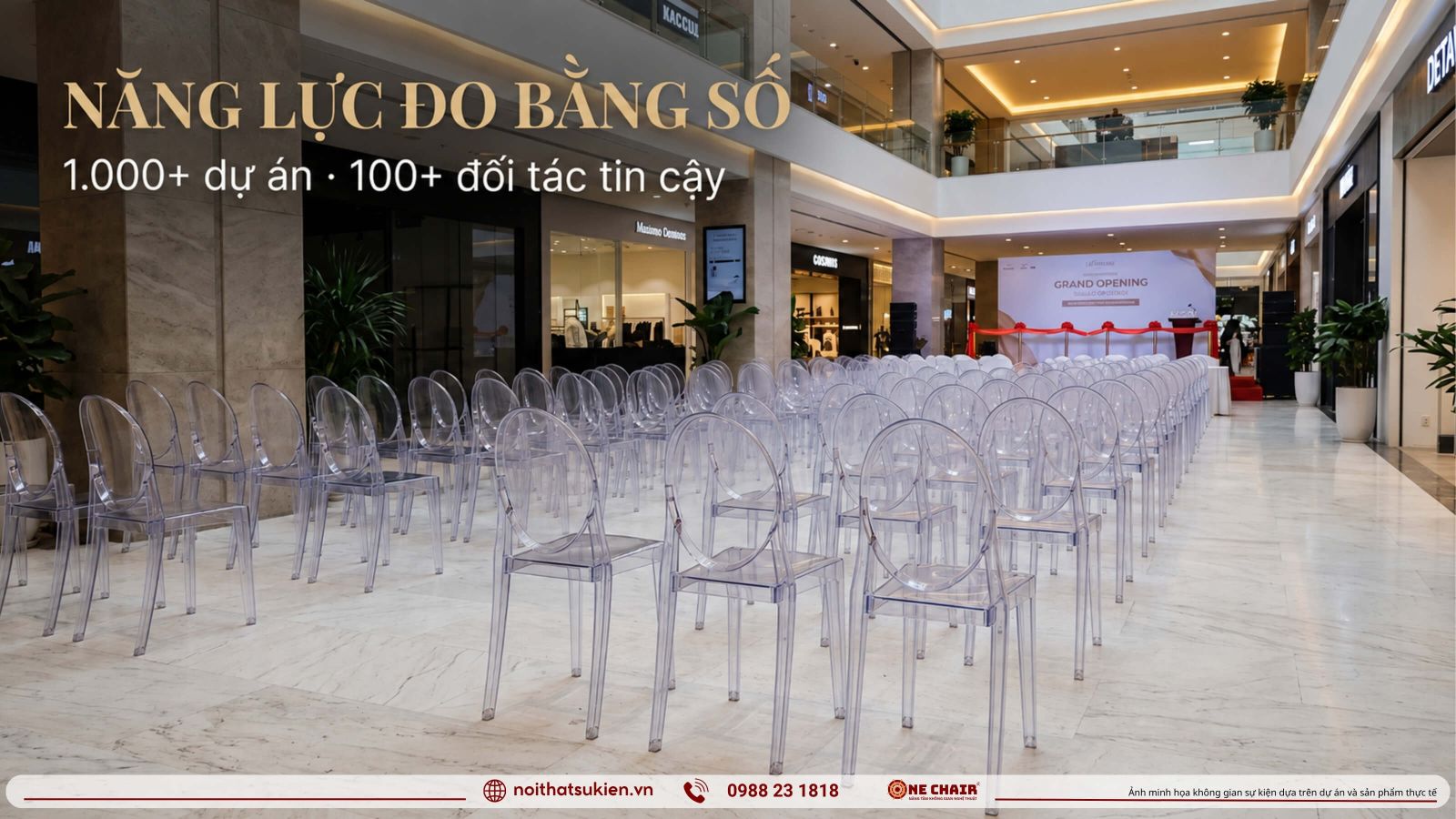 Mot le khai truong trung tam thuong mai sieu thi da dung noi that theo vai tro khong gian