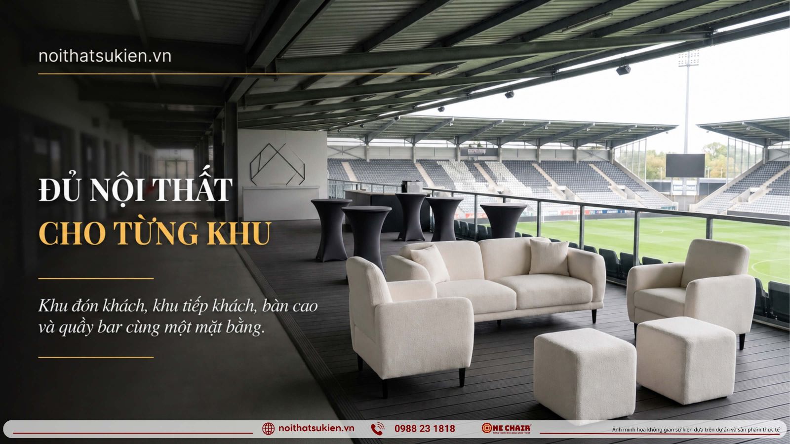 Cac khu vuc noi that khu VIP san van dong tu loi vao den lounge va quay bar