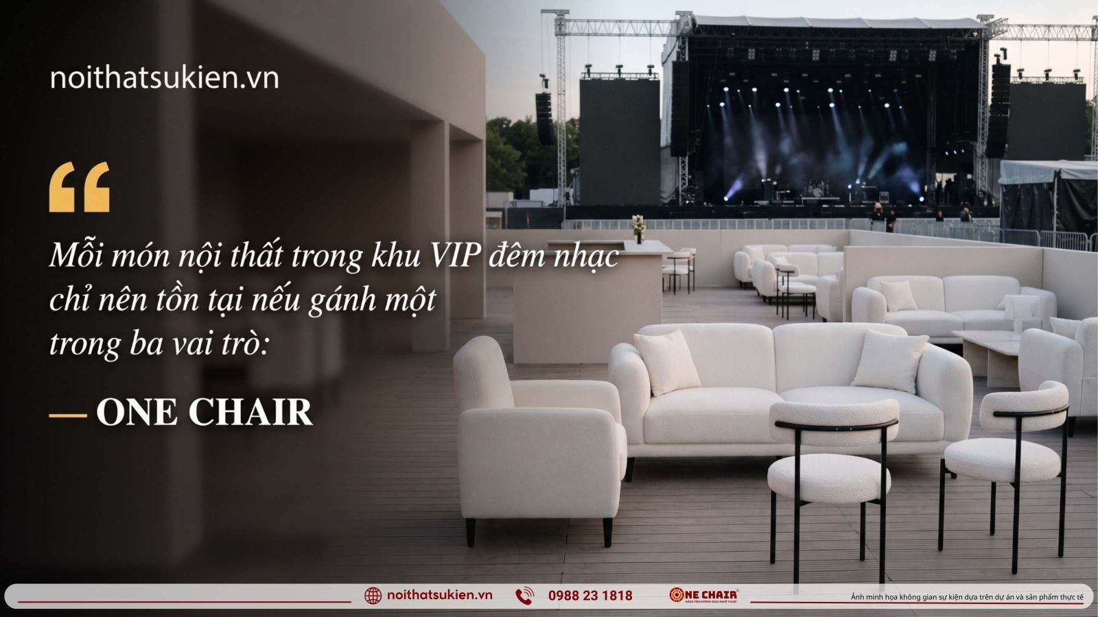 Cum lounge tach dam dong huong ve san khau quay bar va khu hang cao trong dem nhac
