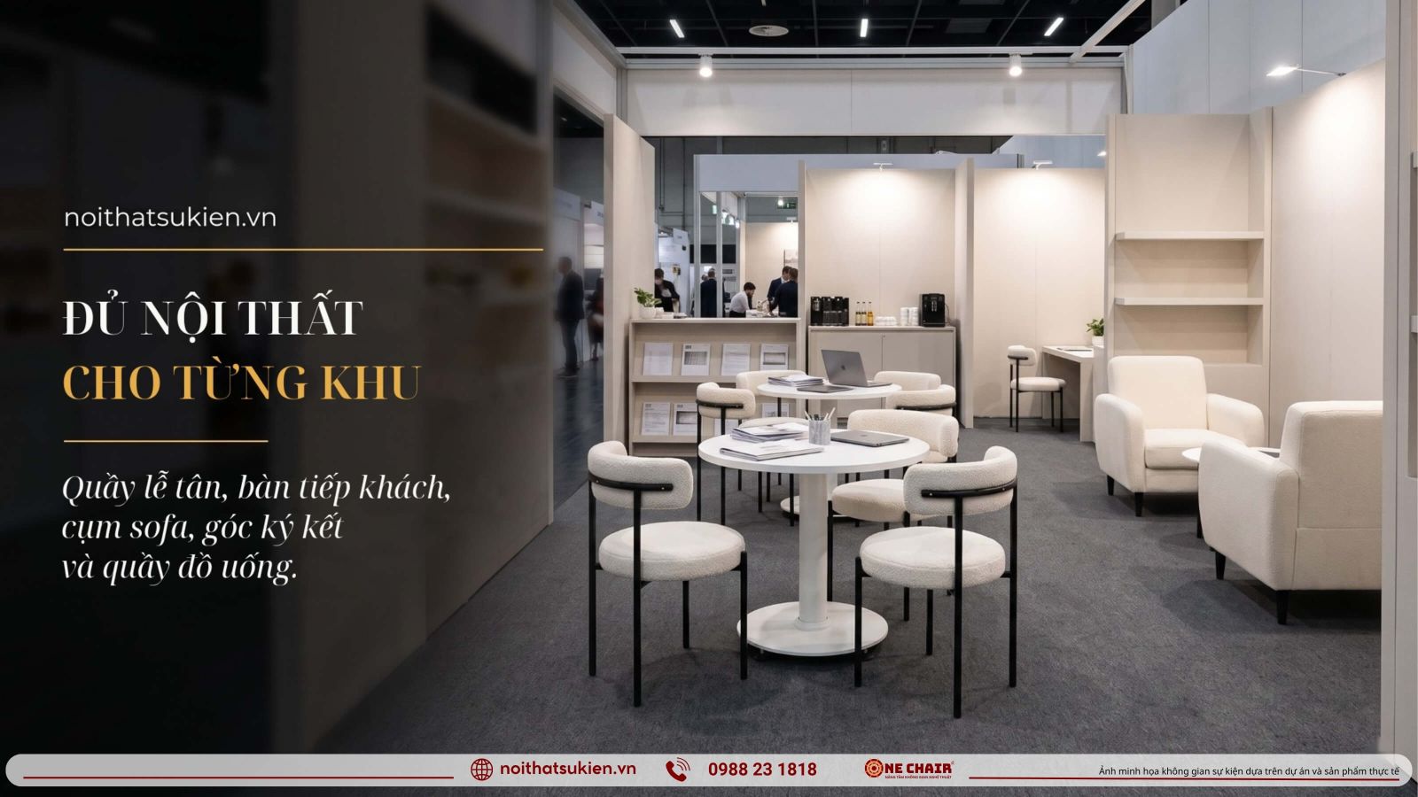 Cac khu vuc noi that business lounge trien lam tu ban tiep khach den quay nuoc