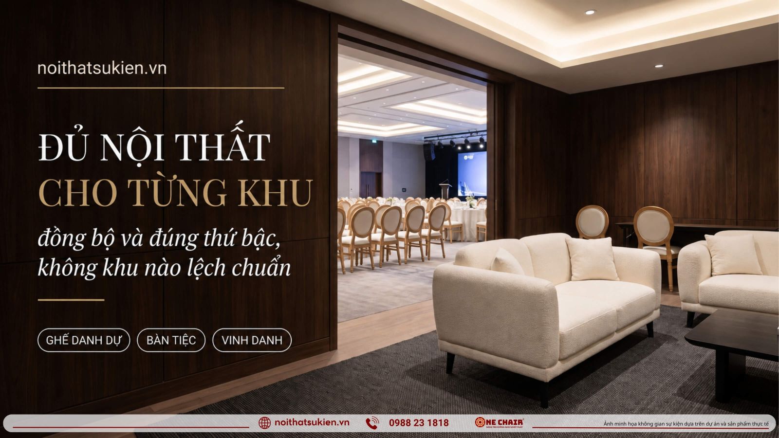 Cac khu vuc noi that le ky niem ngan hang tu san khau den ban tiec chi nhanh