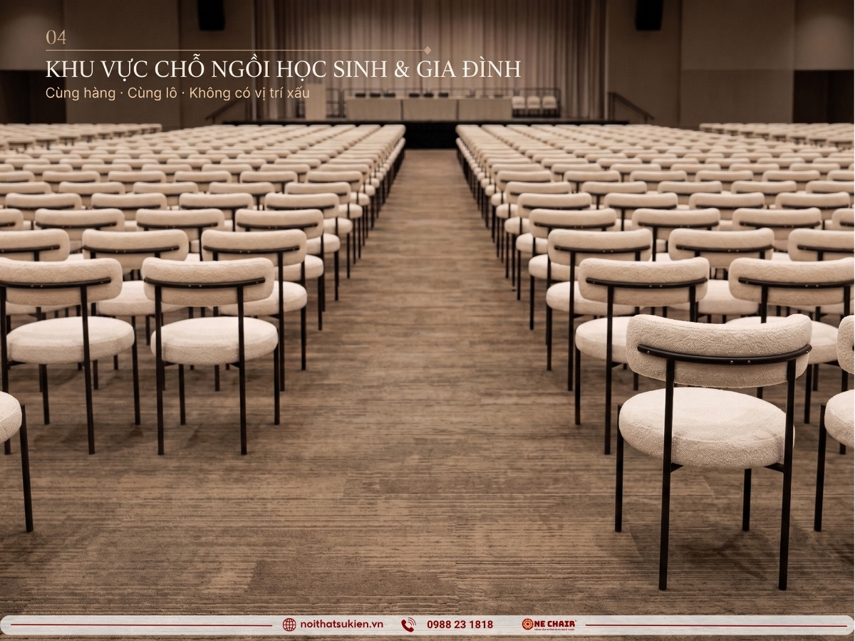 Lễ tốt nghiệp quy mô lớn do ONE CHAIR setup nội thất sự kiện