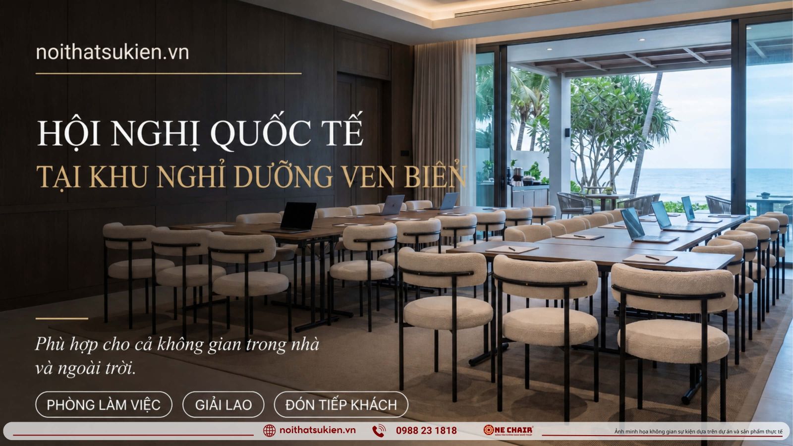 Hoi nghi doan quoc te tai resort ven bien voi phong hop va khu giai lao ngoai troi