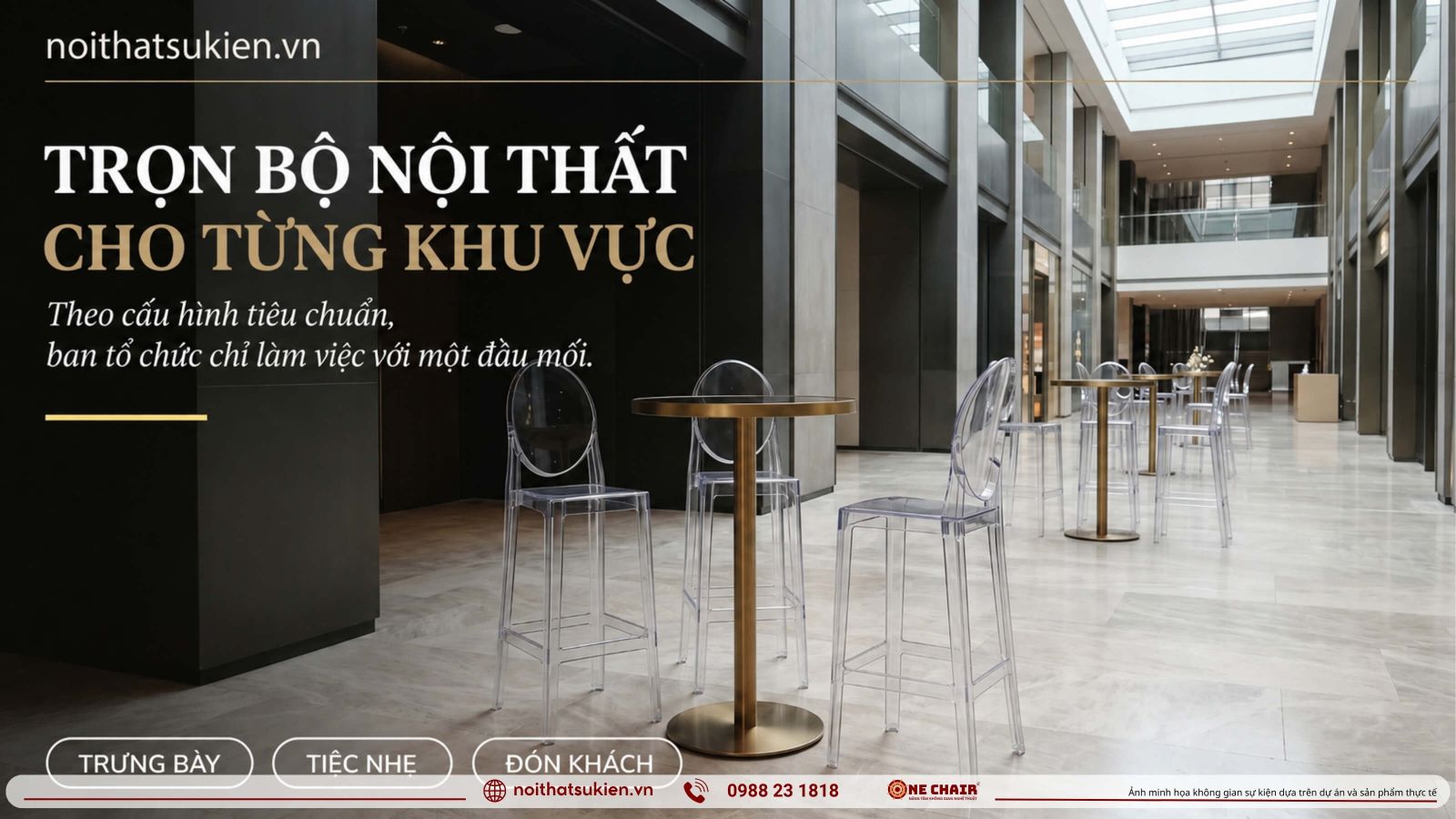 Cac khu vuc trong mot diem roadshow tu san khau den khu tiep khach va khu trung bay