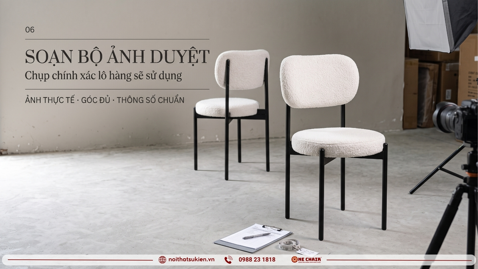 Chụp ảnh chi tiết đúng lô ghế tiệc sẽ dùng để gửi bộ hồ sơ duyệt cho đoàn quốc tế