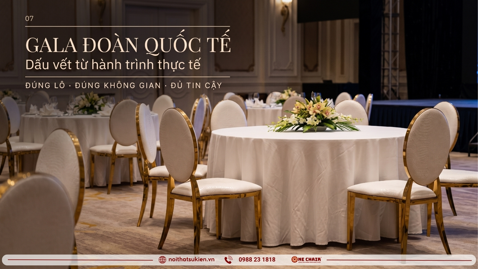 Gala dinner đoàn quốc tế do ONE CHAIR setup nội thất sự kiện
