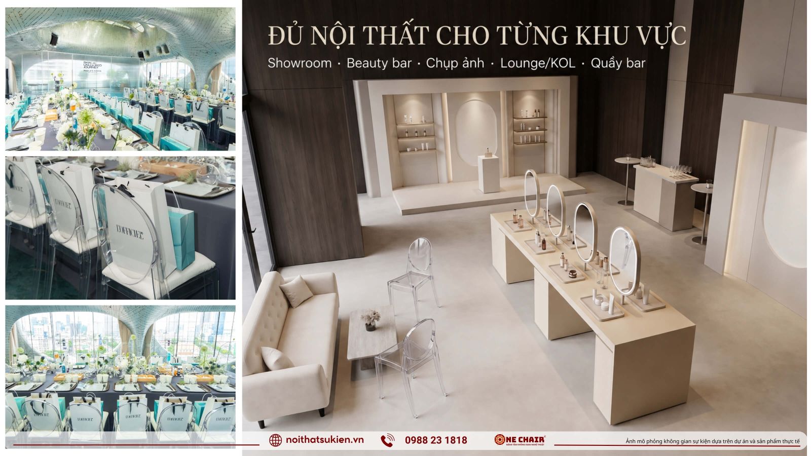 Cac khu vuc noi that ra mat my pham tu beauty bar den goc chup hinh va lounge