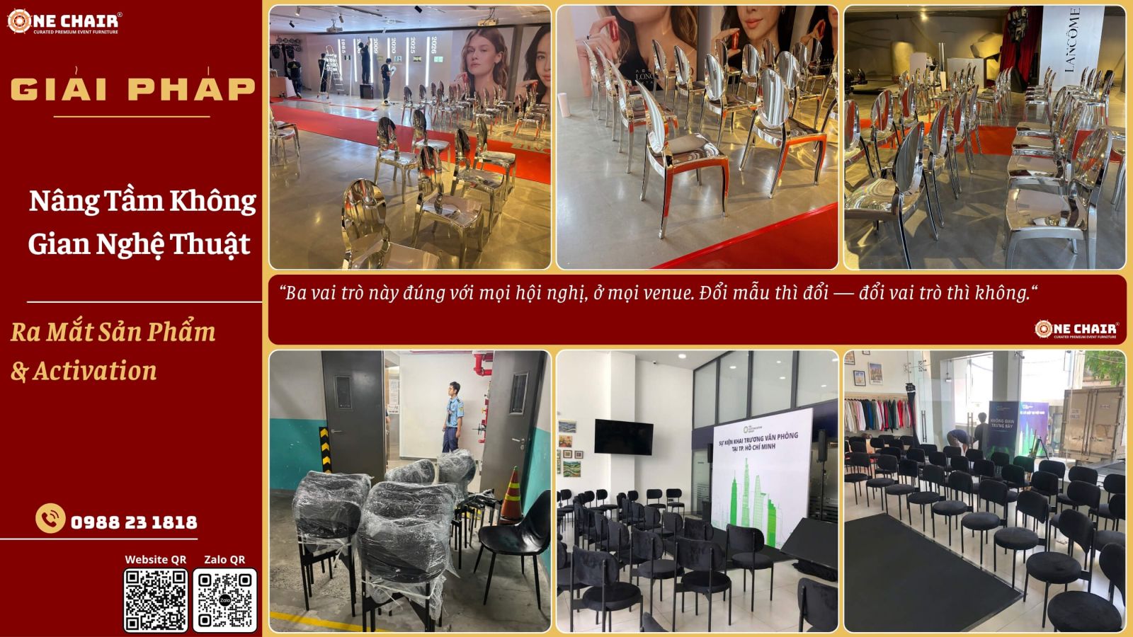 Nội thất sự kiện cùng lô đóng gói sẵn để chuyển sang điểm roadshow tiếp theo