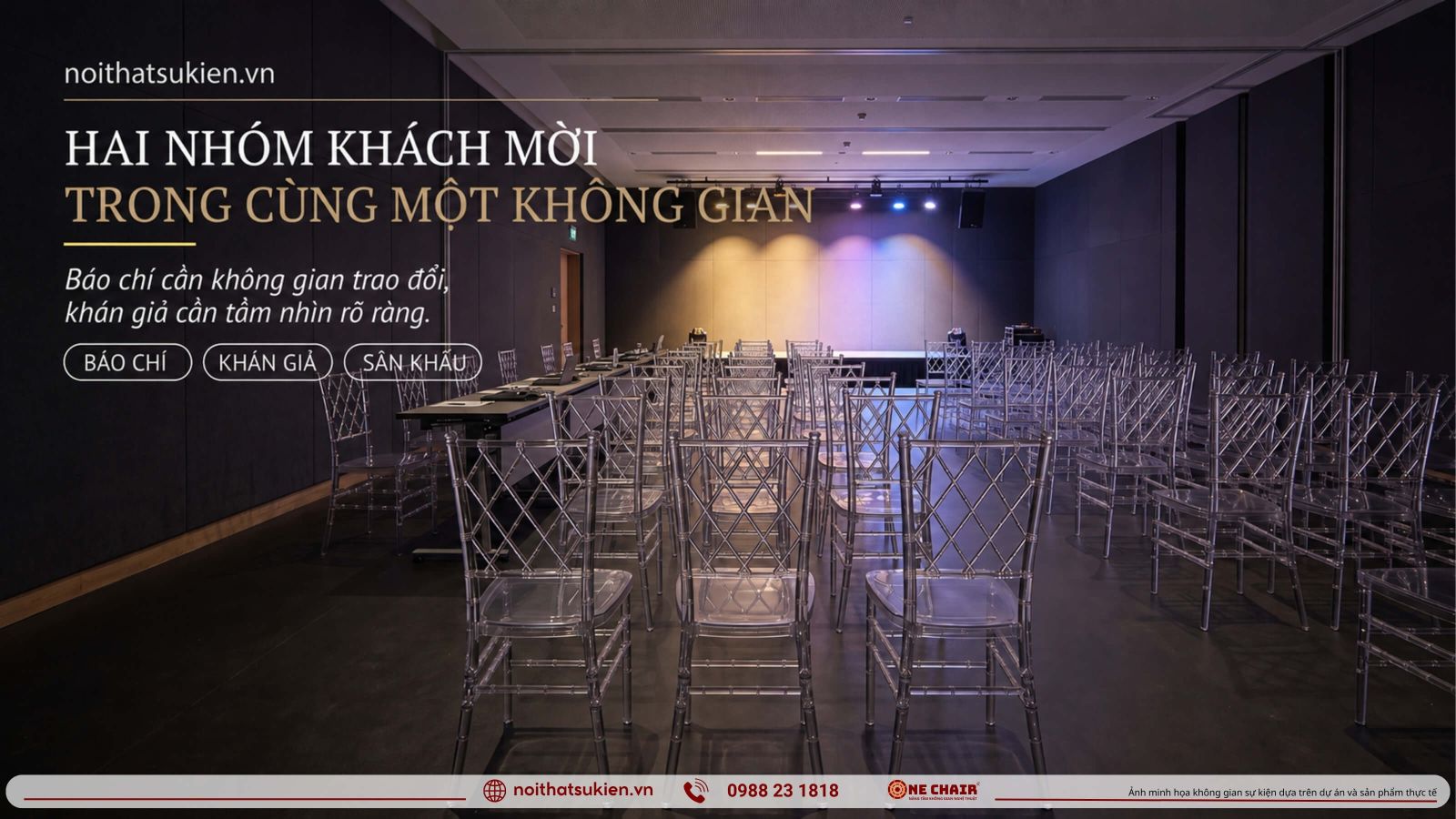 Showcase ra mat album voi san khau nho khu bao chi va khu khan gia trong cung mot phong