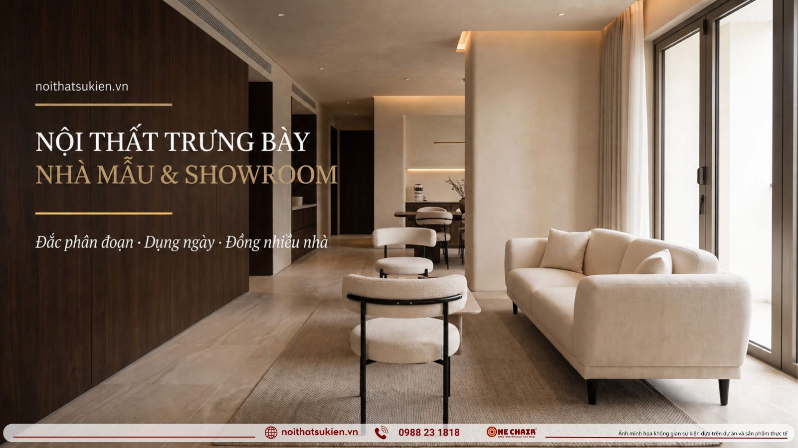 Nha mau va showroom da dung noi that trung bay theo vai tro khong gian