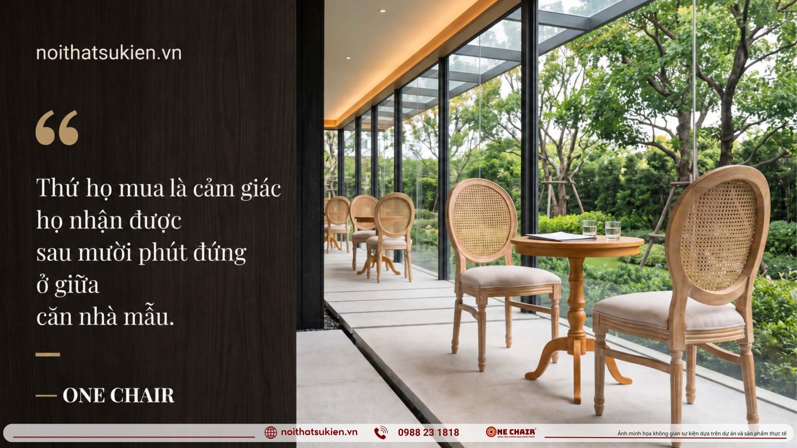 Mon chu dao o phong khach vung dung noi khach ngoi xuong va bo dong bo giua cac can mau