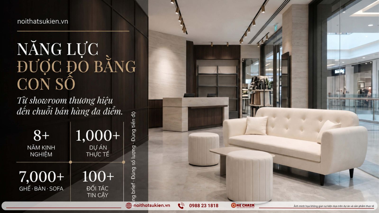 Mot showroom thuong hieu da dung noi that trung bay theo vai tro khong gian