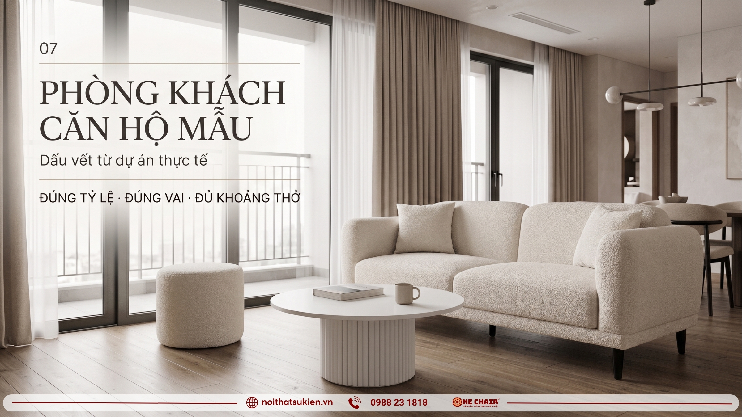 Căn hộ mẫu do ONE CHAIR staging bằng nội thất sự kiện