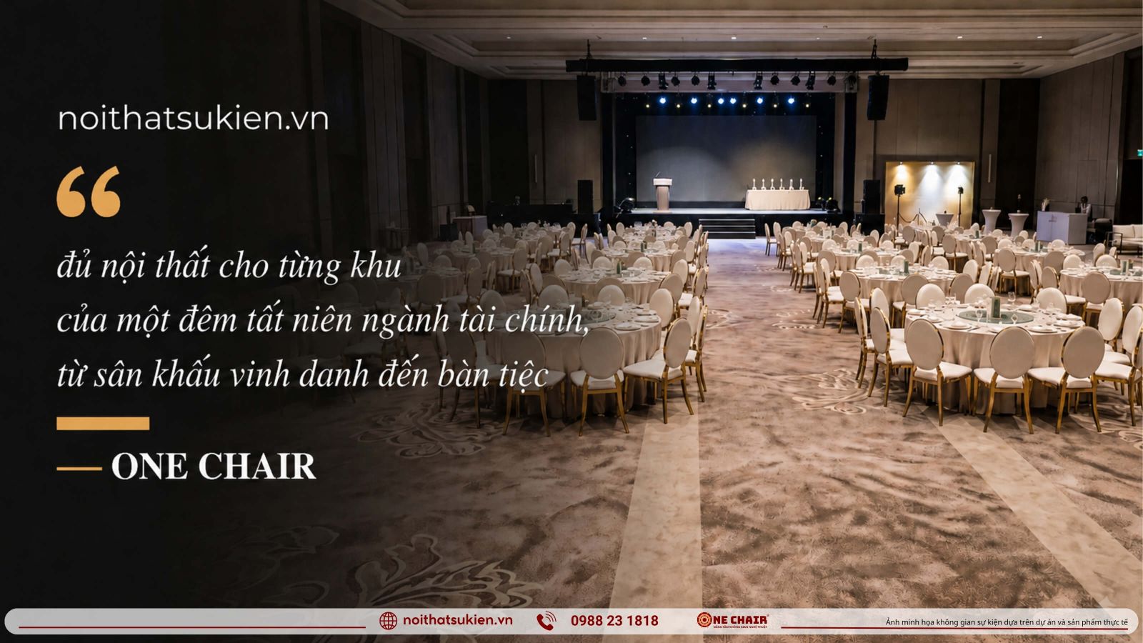 Cac khu vuc noi that tat nien ngan hang tu san khau vinh danh den ban tiec chi nhanh
