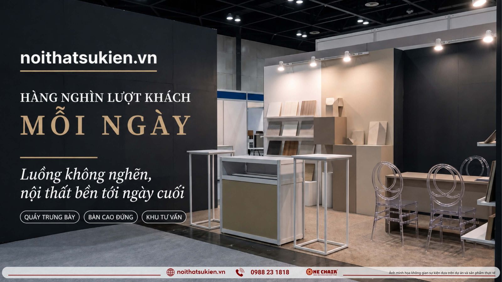 Gian hang hoi cho tieu dung quay trung bay ban cao dung va khu tu van khach