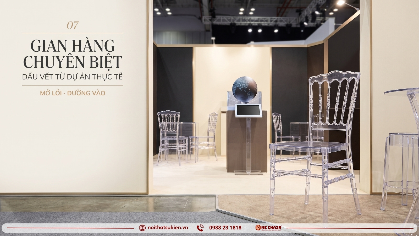 Gian hàng triển lãm do ONE CHAIR setup nội thất sự kiện
