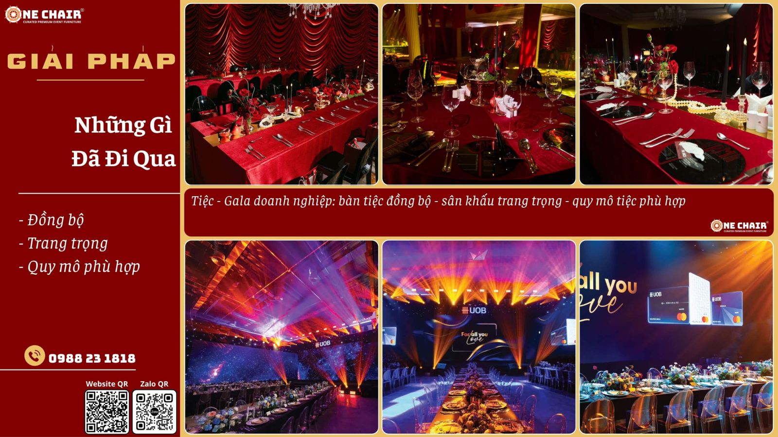 Dự án gala dinner doanh nghiệp — setup nội thất sự kiện ONE CHAIR