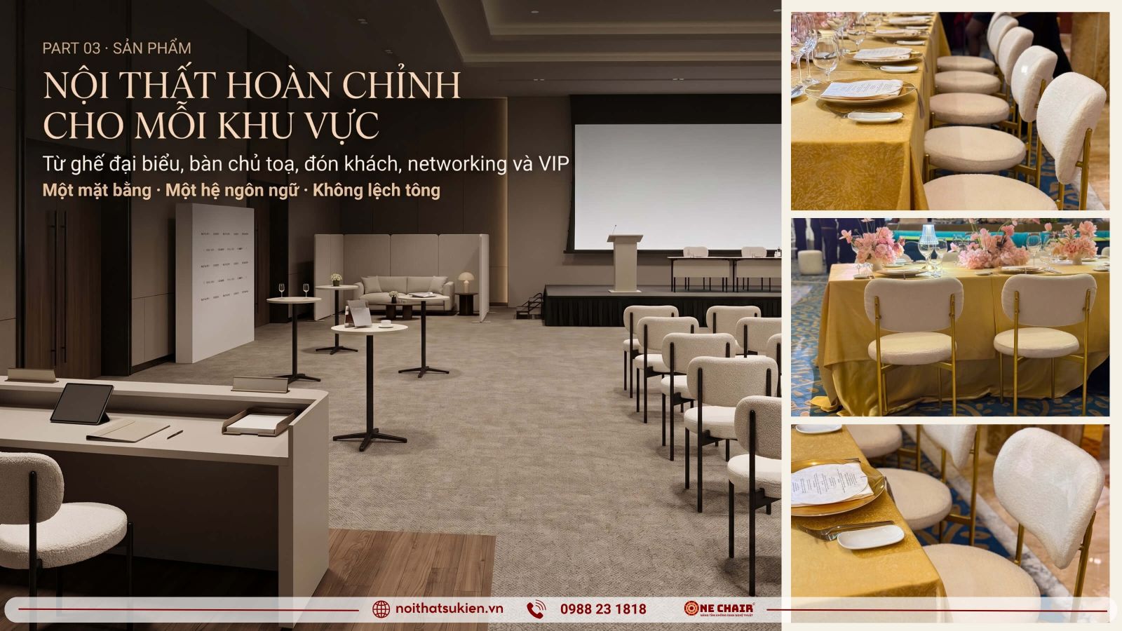 Cac khu vuc noi that hoi nghi tu ghe dai bieu ban chu toa den quay don khach